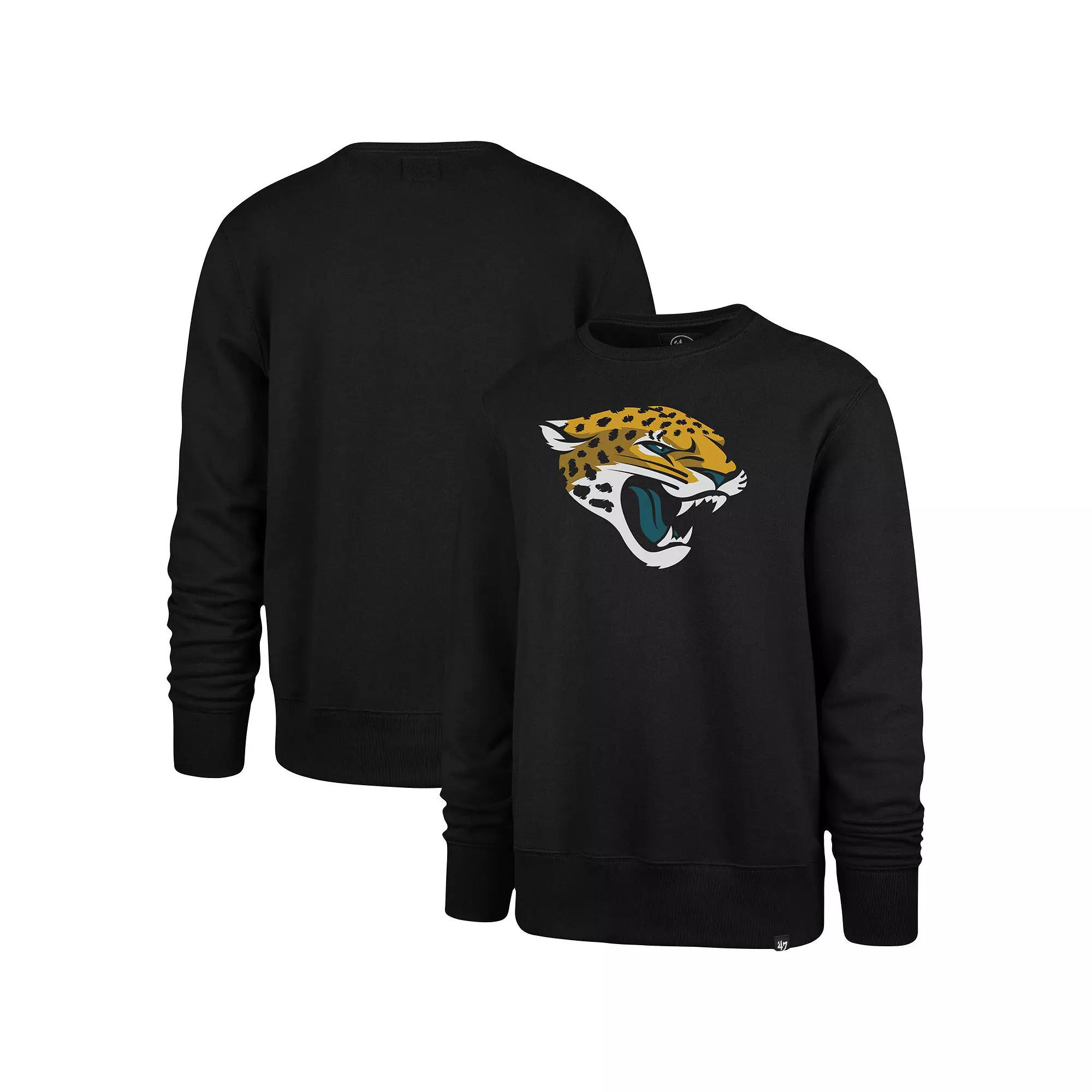 Men's '47 Black Jacksonville Jaguars Imprint Headline Logo Pullover Sweatshirt, Size: Medium Product Image