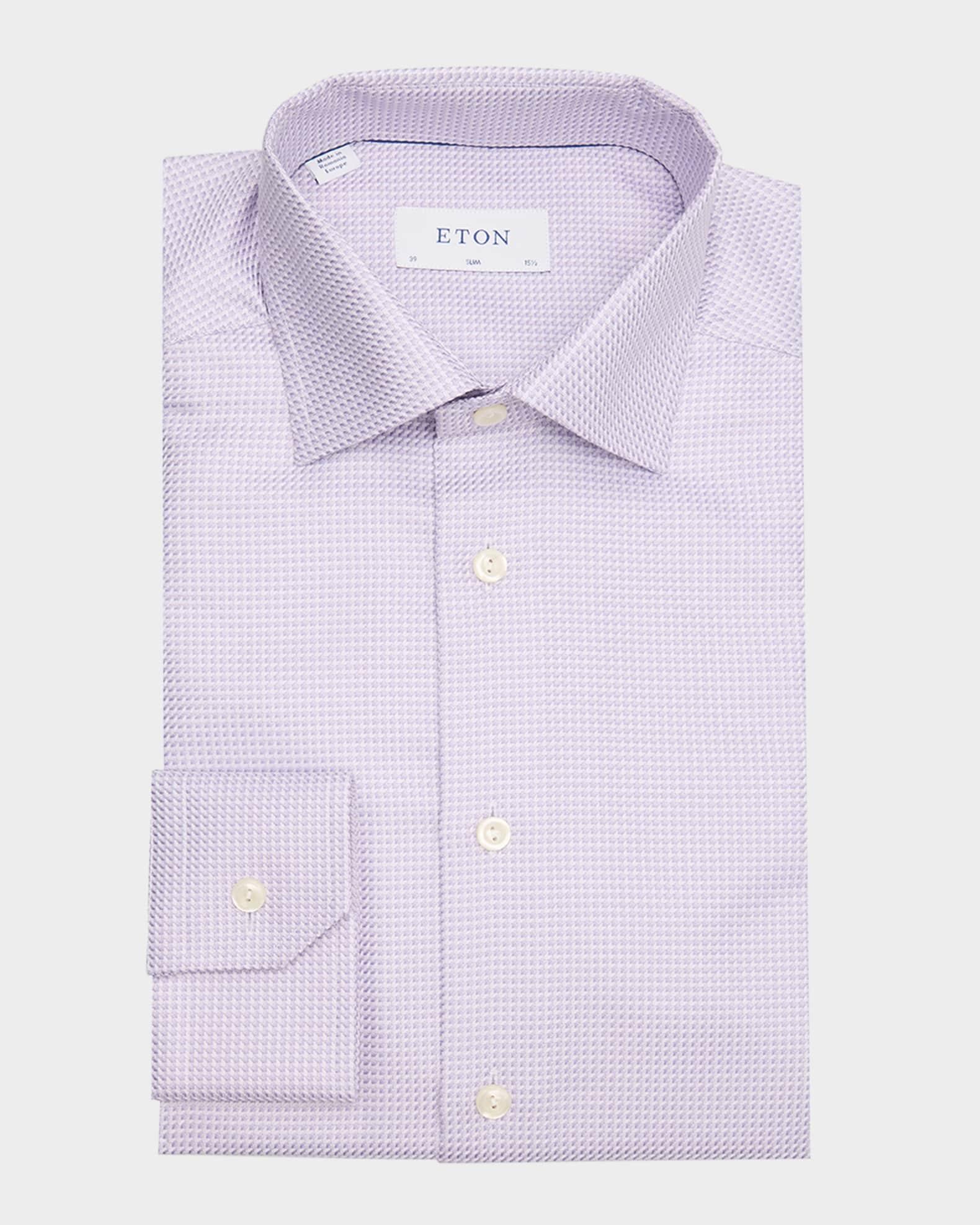 Men's Signature King Twill Slim Fit Micro-Check Dress Shirt Product Image