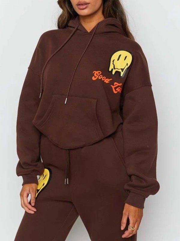 Drip Smile Print Hoodie Product Image