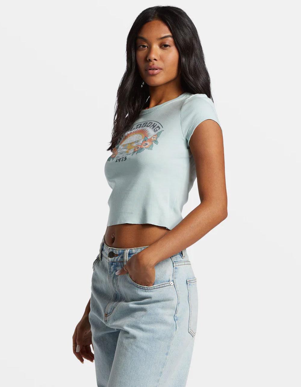 BILLABONG Blocky Womens Crop Baby Tee - BLUE Product Image