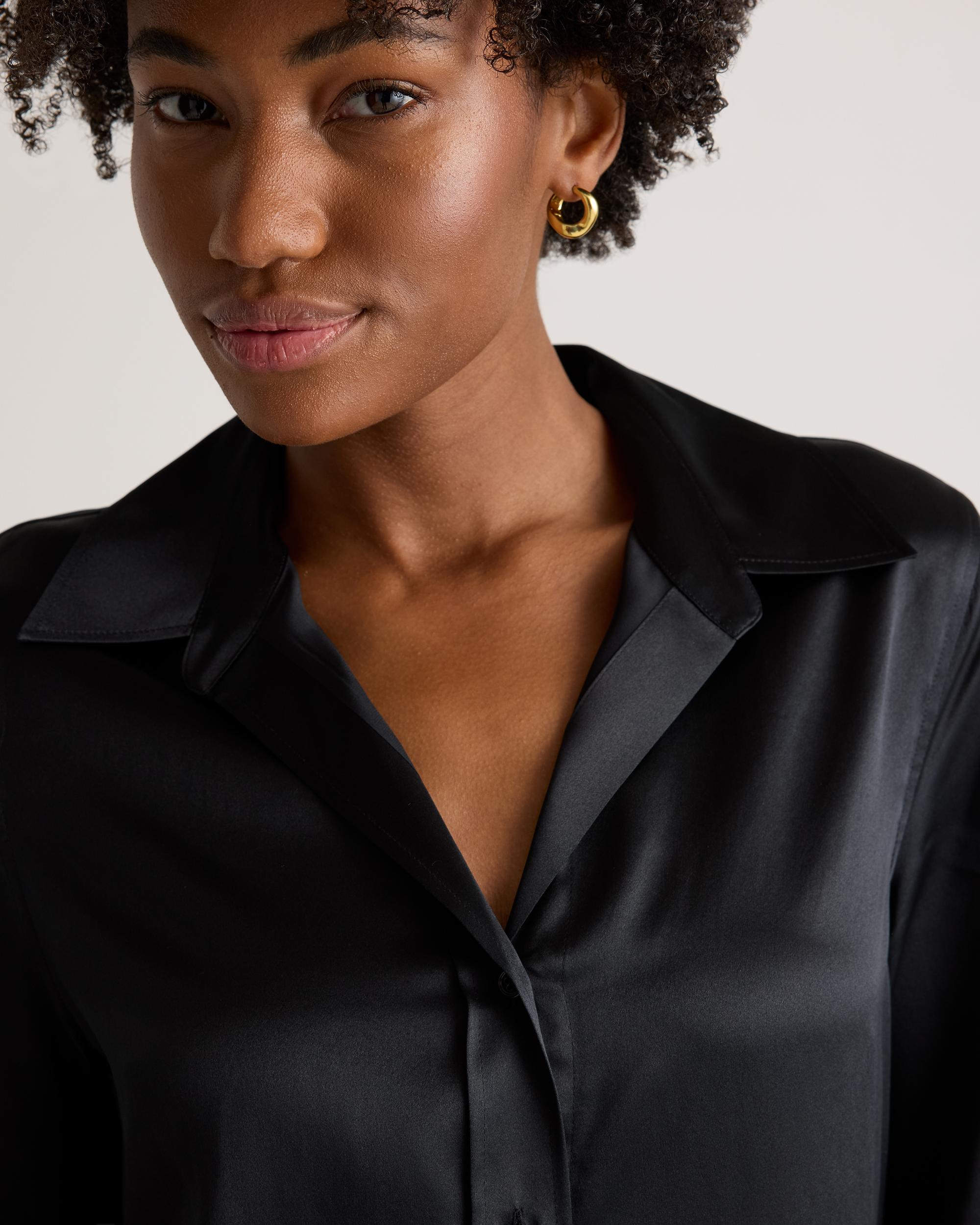 Quince | Women's Three-Quarter Sleeve Shirt Size XS, Mulberry Silk Product Image