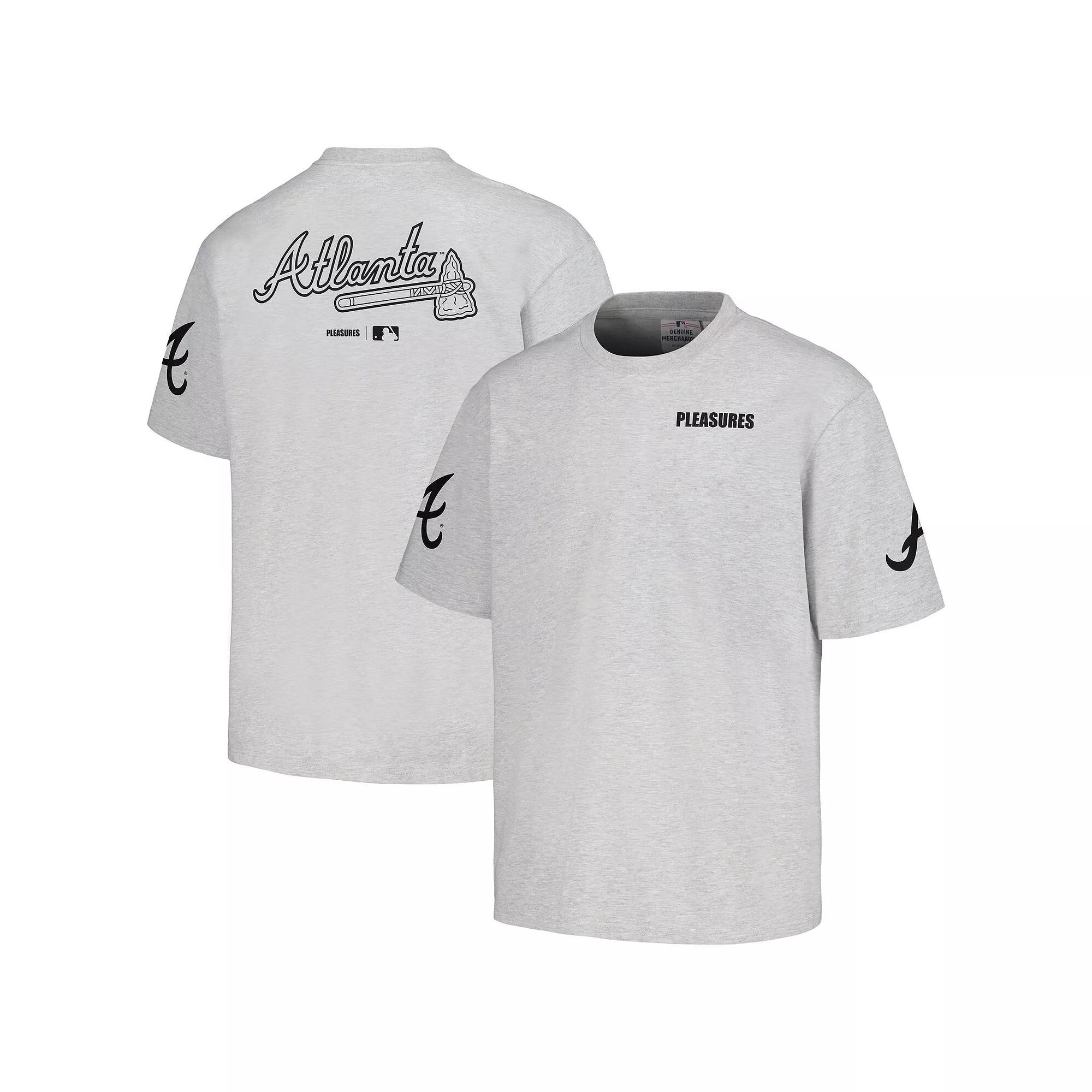 Men's PLEASURES Gray Atlanta Braves Team T-Shirt,  Product Image