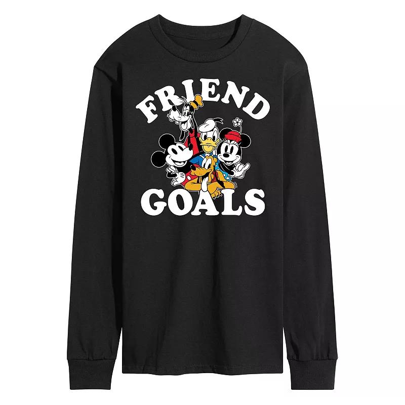 Disney's Mickey Mouse & Friends Men's Friend Goals Long Sleeve Graphic Tee,  Product Image