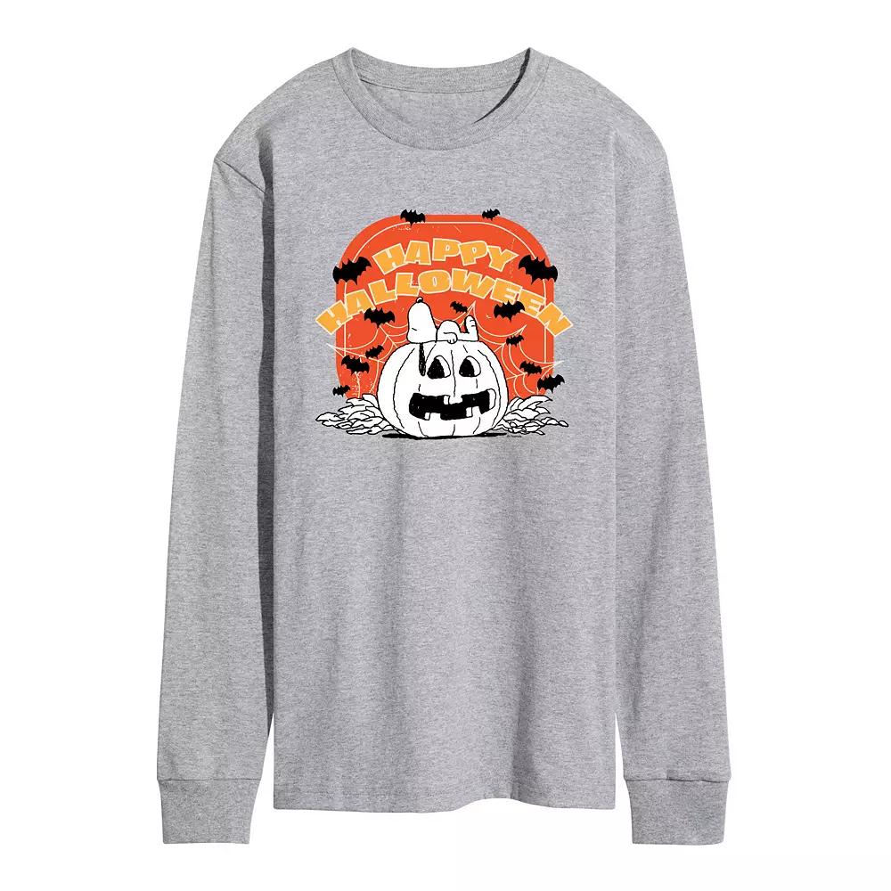 Men's Peanuts Retro Halloween Long Sleeve Graphic Tee,  Product Image