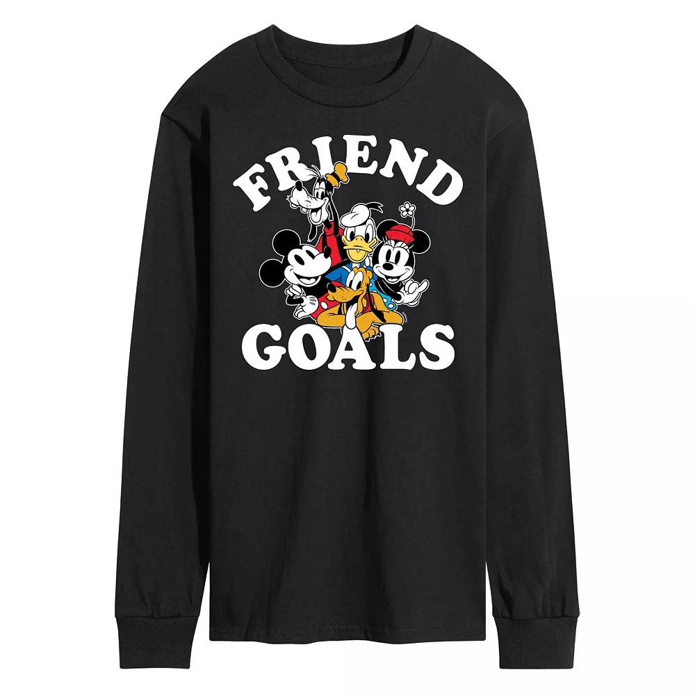 Disney's Mickey Mouse & Friends Men's Friend Goals Long Sleeve Graphic Tee,  Product Image