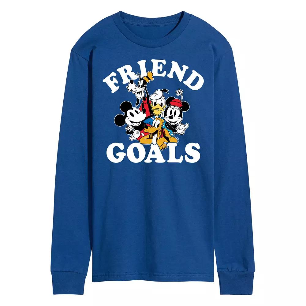 Disney's Mickey Mouse & Friends Men's Friend Goals Long Sleeve Graphic Tee,  Product Image