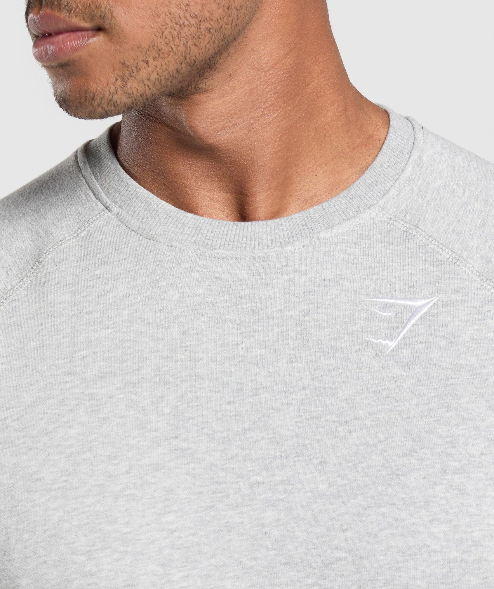 Gymshark Crest Sweatshirt - Light Grey Marl Male Product Image