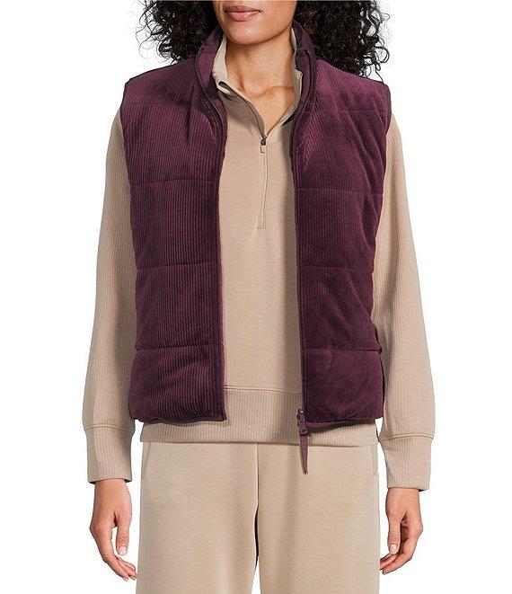 Westbound ULTRA LUXE Athleisure Reversible Sleeveless Zipper Front Velvet Vest Product Image