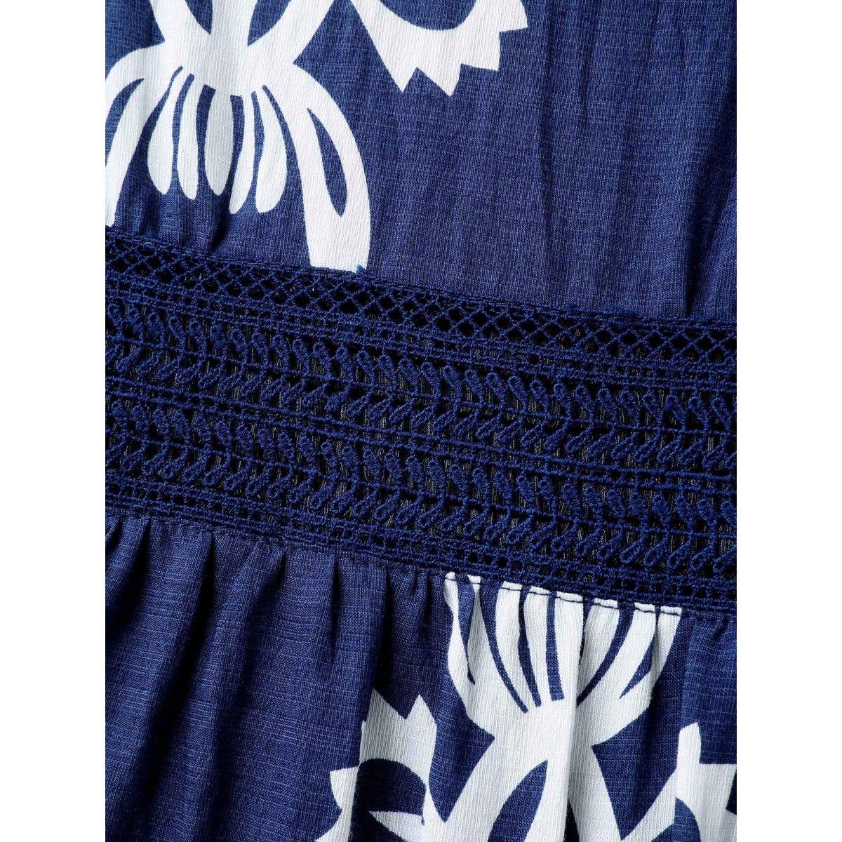 Plus Size Rayon Stretchy Waist Boho Slit Midi Dress Indigo Women Boho Non Sleeveless Curvy BloomChic 10/M Product Image