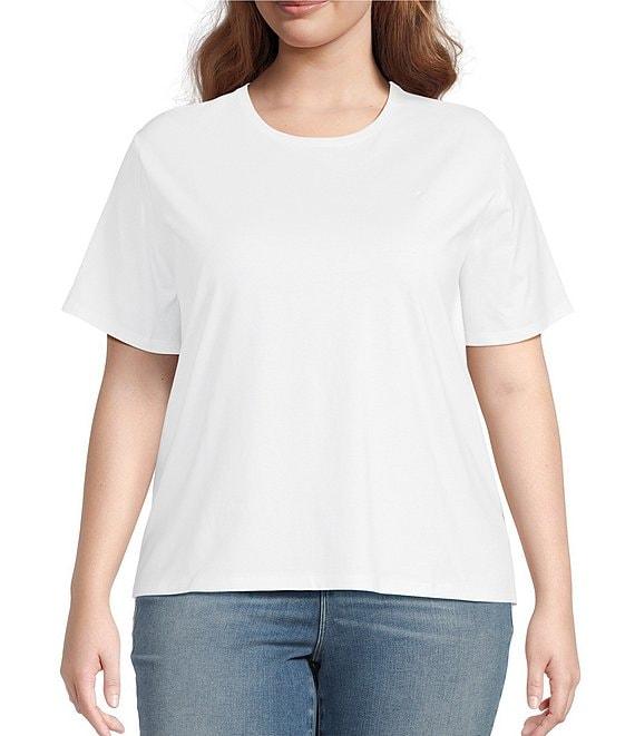 Good American Plus Size Cotton Classic Crew Neckline Short Sleeve Tee Product Image