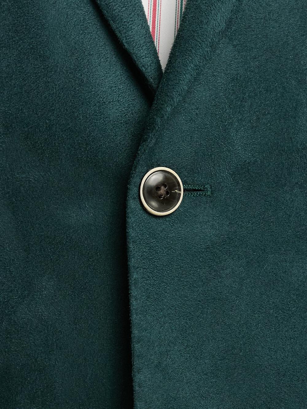 Microsuede Single Breasted Notch Lapel Sport Coat - Dark Green Product Image