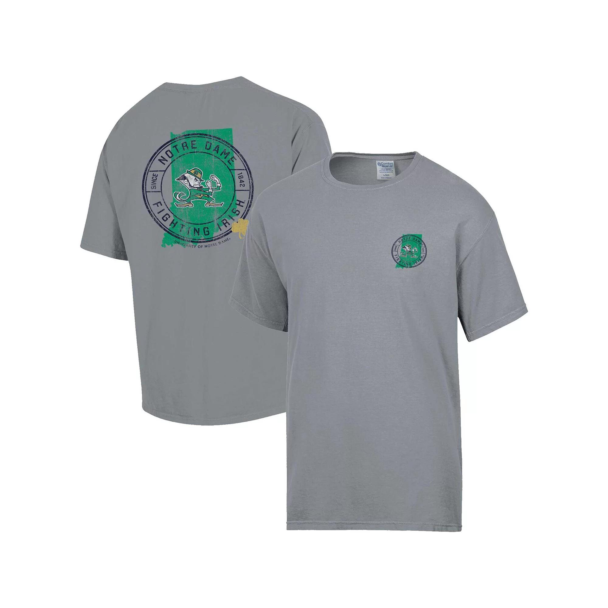 Men's Comfort Wash  Graphite Notre Dame Fighting Irish STATEment T-Shirt, Size: Small, Dark G Product Image
