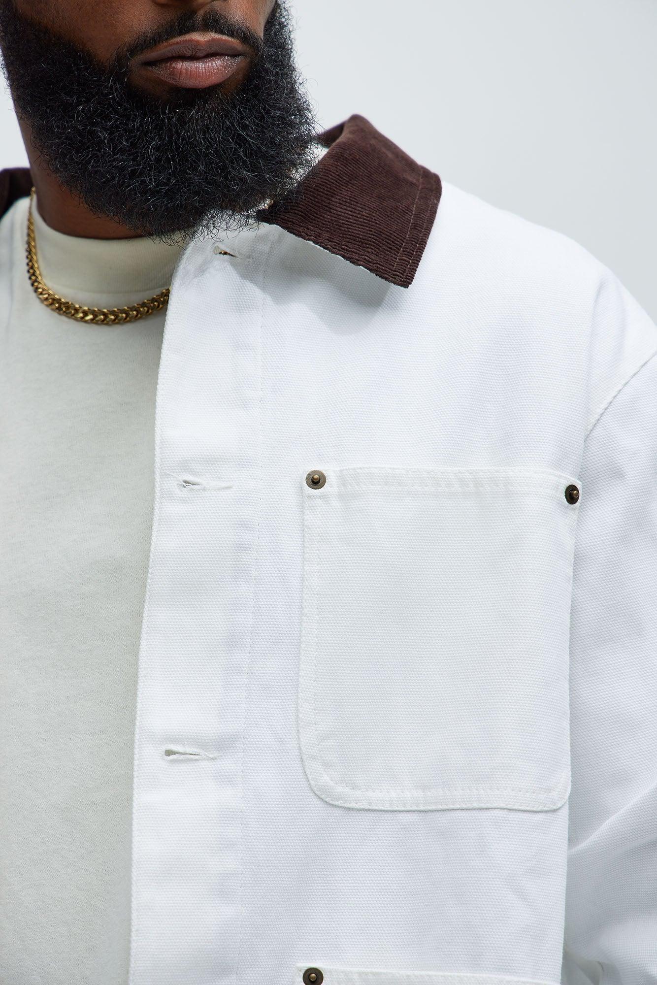 Alexander Utility Canvas Chore Jacket - White Product Image