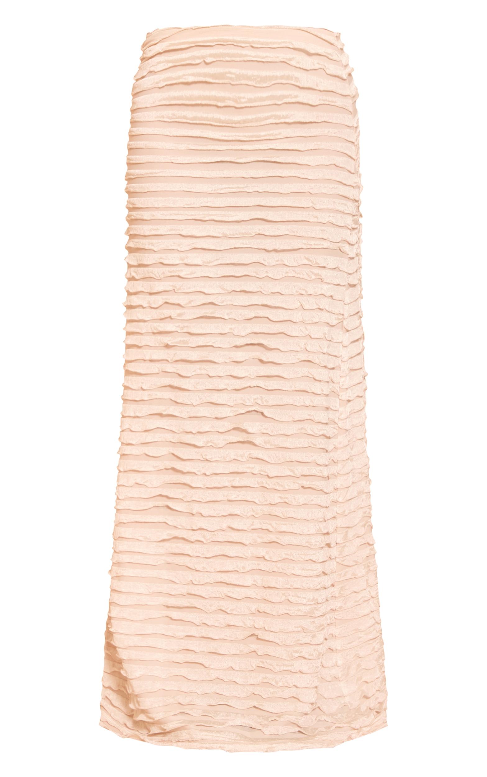 Cream Extreme Ruffle Floaty Maxi Skirt Product Image