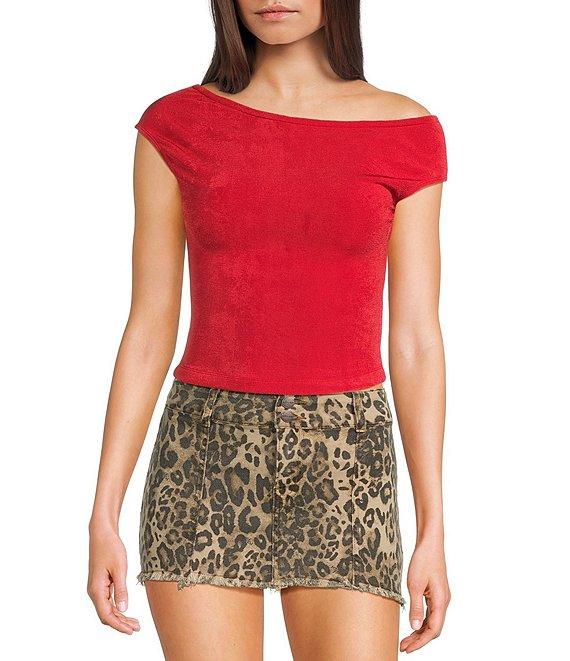 GB Knit Asymmetric Cap Sleeve Top Product Image