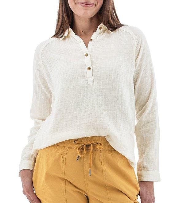 Aventura Kelford Gauze Collared Neckline Long Sleeve Blouse Product Image