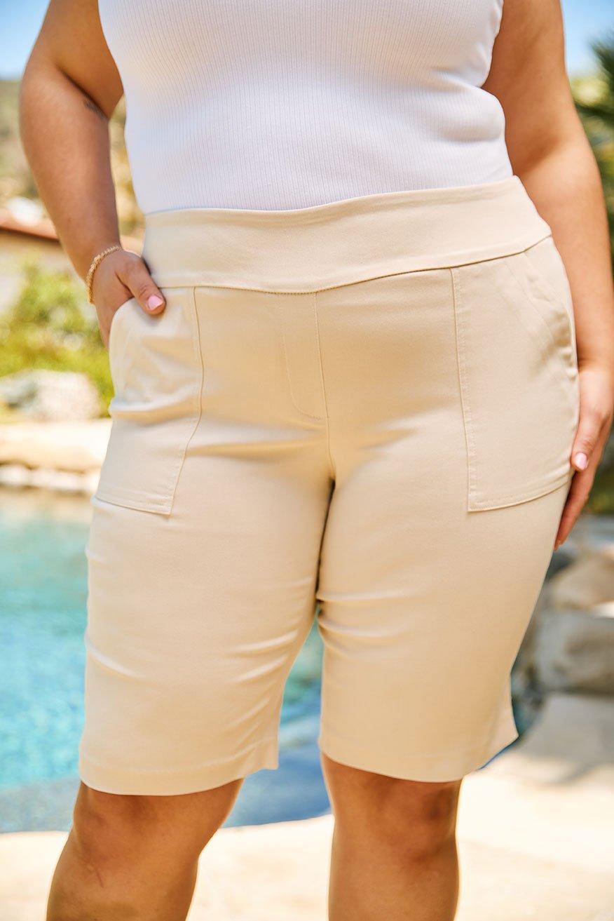 Roz & Ali™ Secret Agent Pull On Tummy Control Shorts With Pockets Plus Product Image