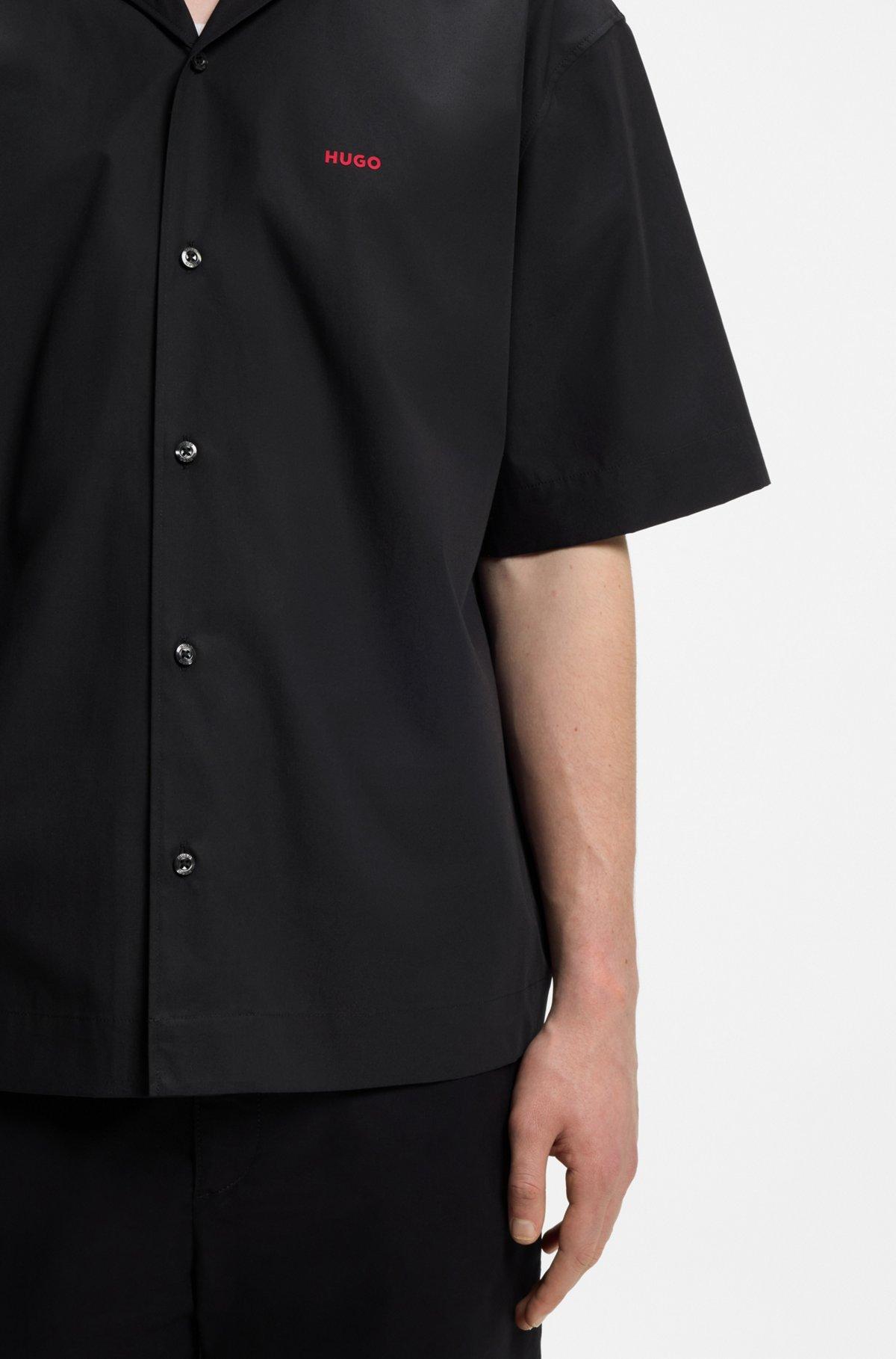Oversized-fit shirt in paper-touch cotton Product Image