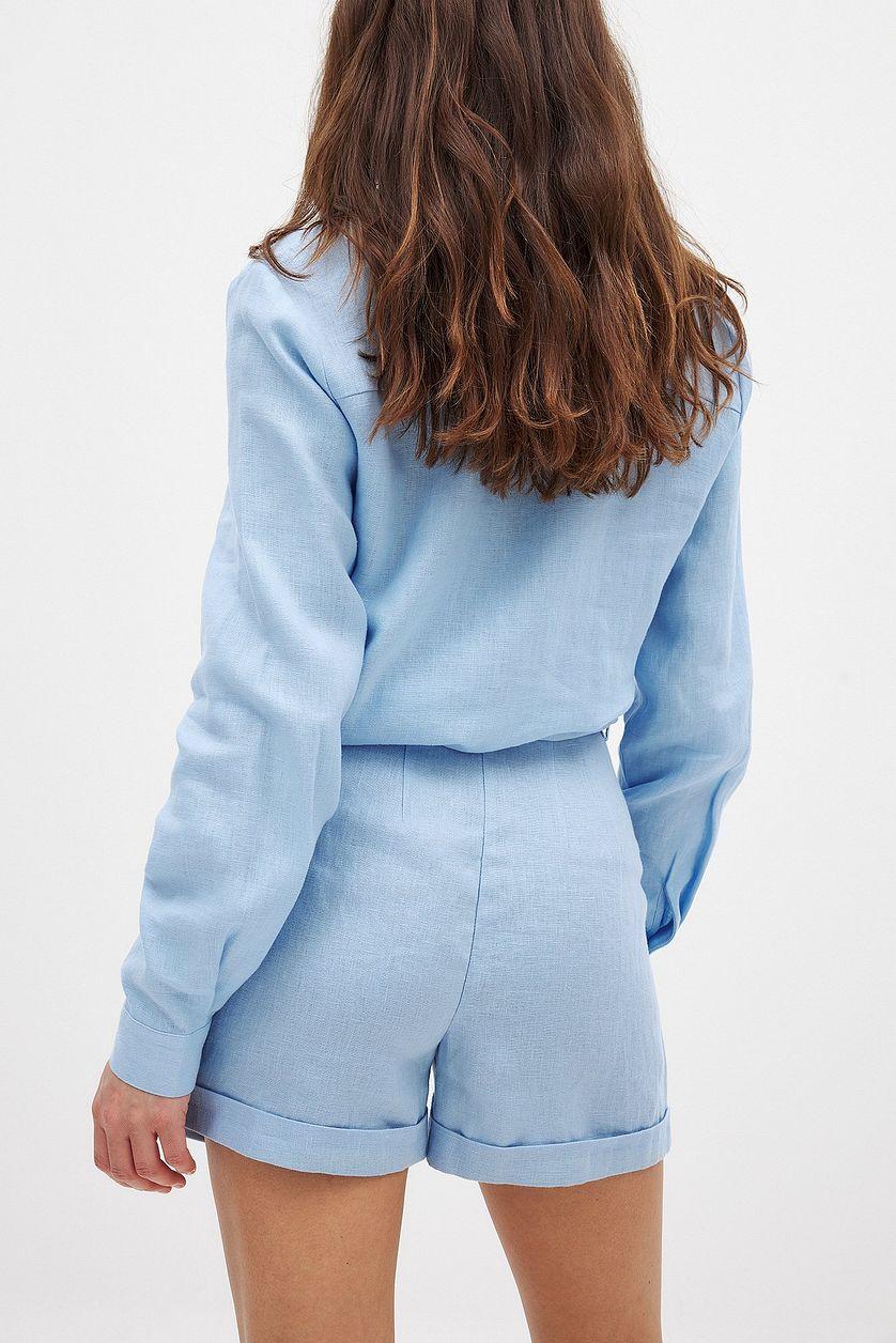 Linen Folded Shorts Product Image