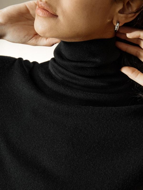 LILYSILK Silk Jumper Women'S - Brown Silk and Cashmere - Comfort Insulating Jumpers L Product Image