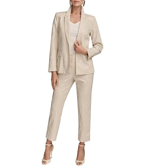 Donna Karan Notch Collar Embellished 1-Button Jacket Product Image