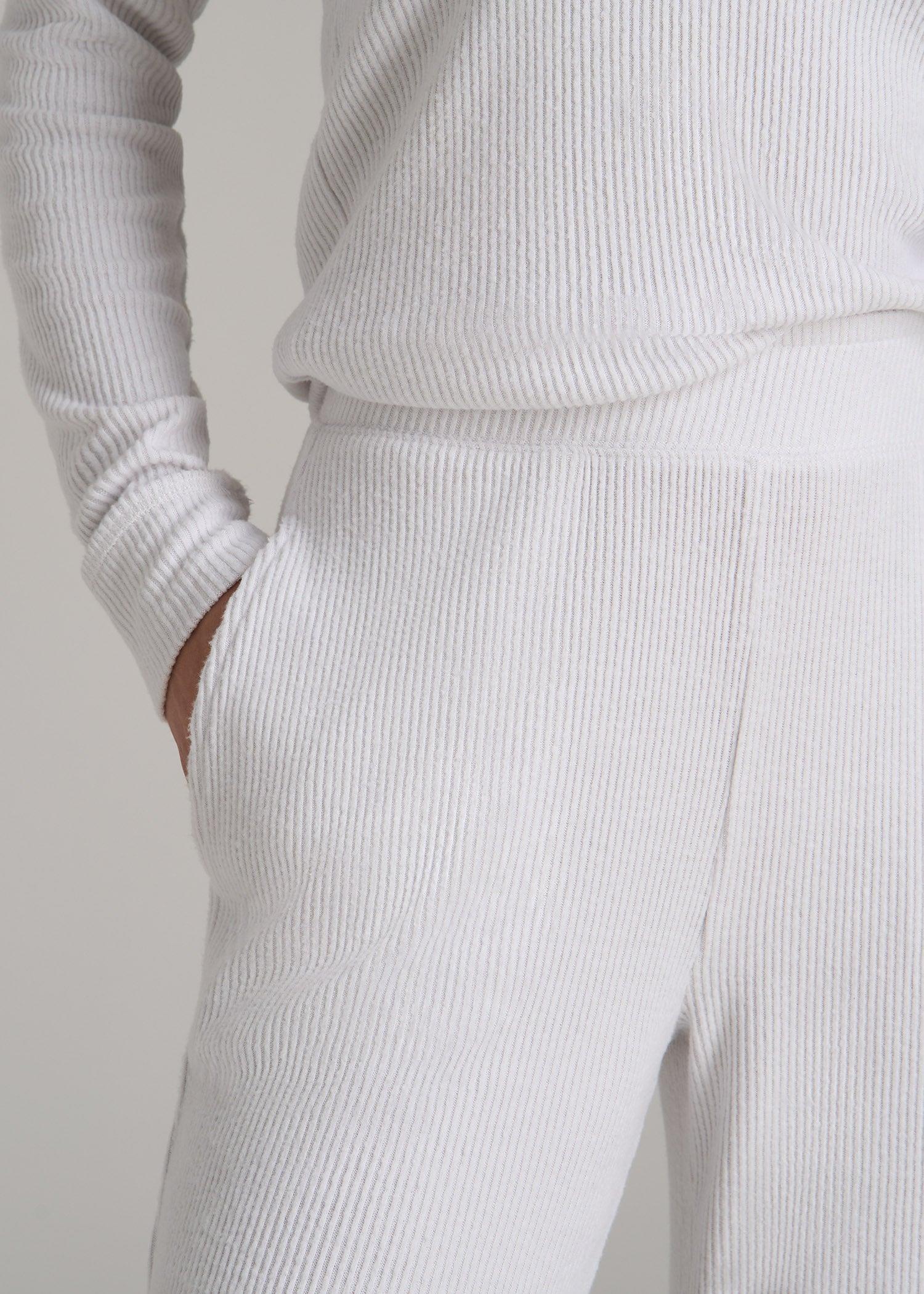 Women's Ribbed Flare Lounge Pants for Tall Women in Cloud White Female Product Image