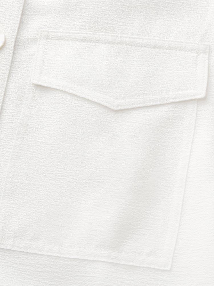 Acetate Loose Fit Single-Breasted Women Shirt Product Image