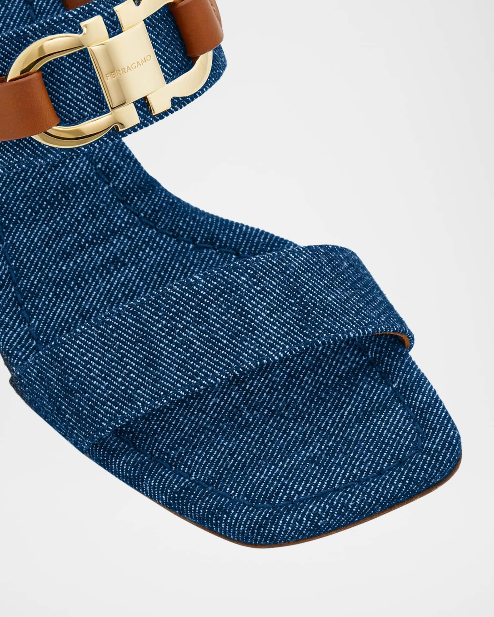 Lou Denim Gancio Slingback Sandals Product Image