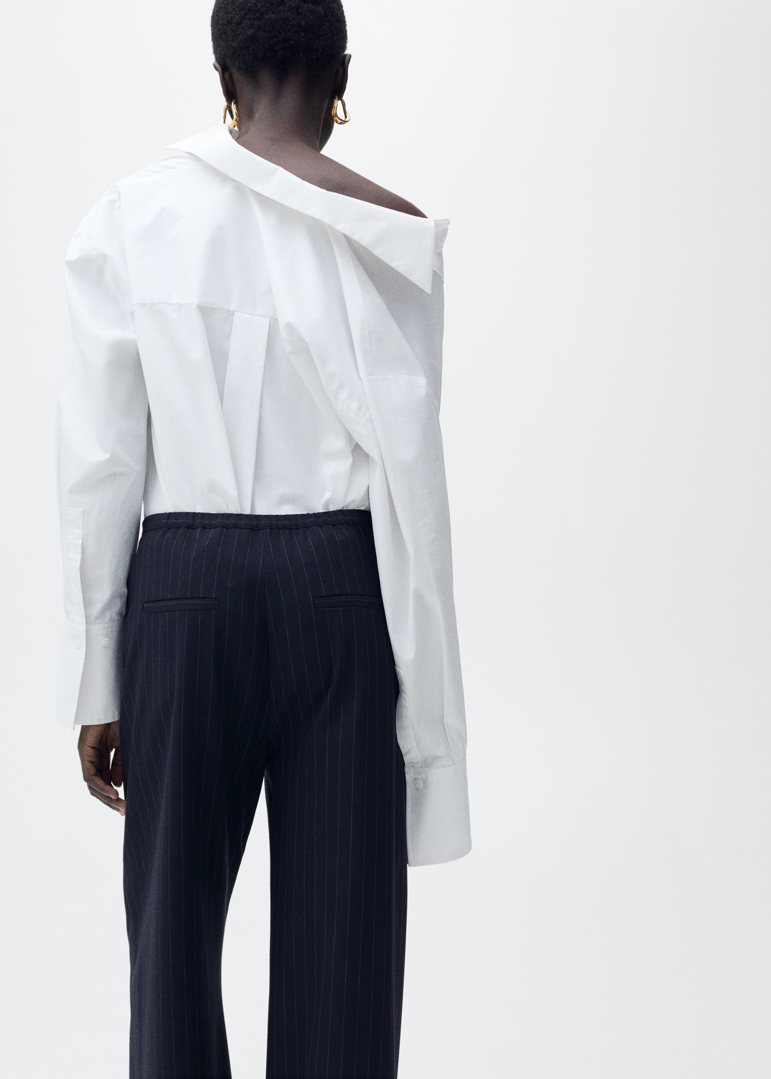 Chalk-stripe straight pants - Women | MANGO USA Product Image