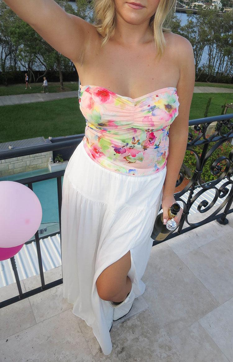 Cade White Maxi Skirt Product Image
