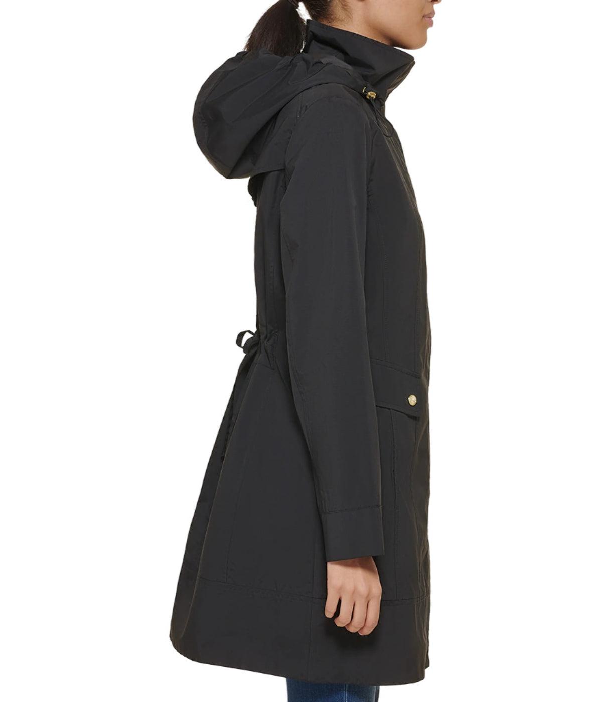 Packable Hooded Anorak Raincoat Black Product Image