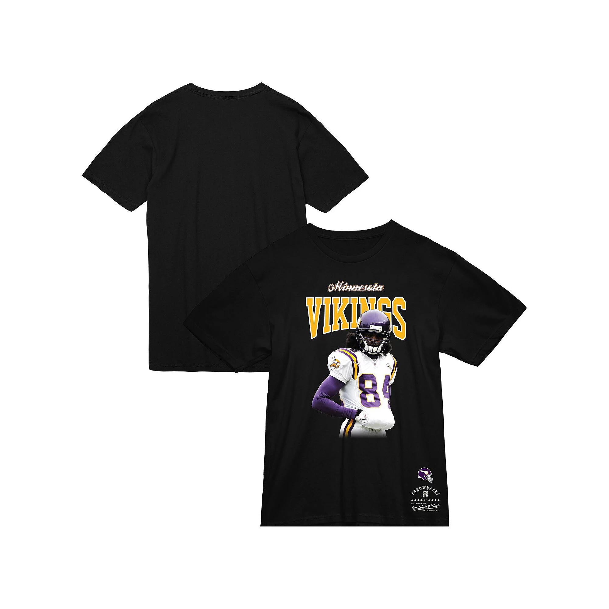 Men's Mitchell & Ness Randy Moss Black Minnesota Vikings Sideline Retired Player T-Shirt, Size: 3XL Product Image