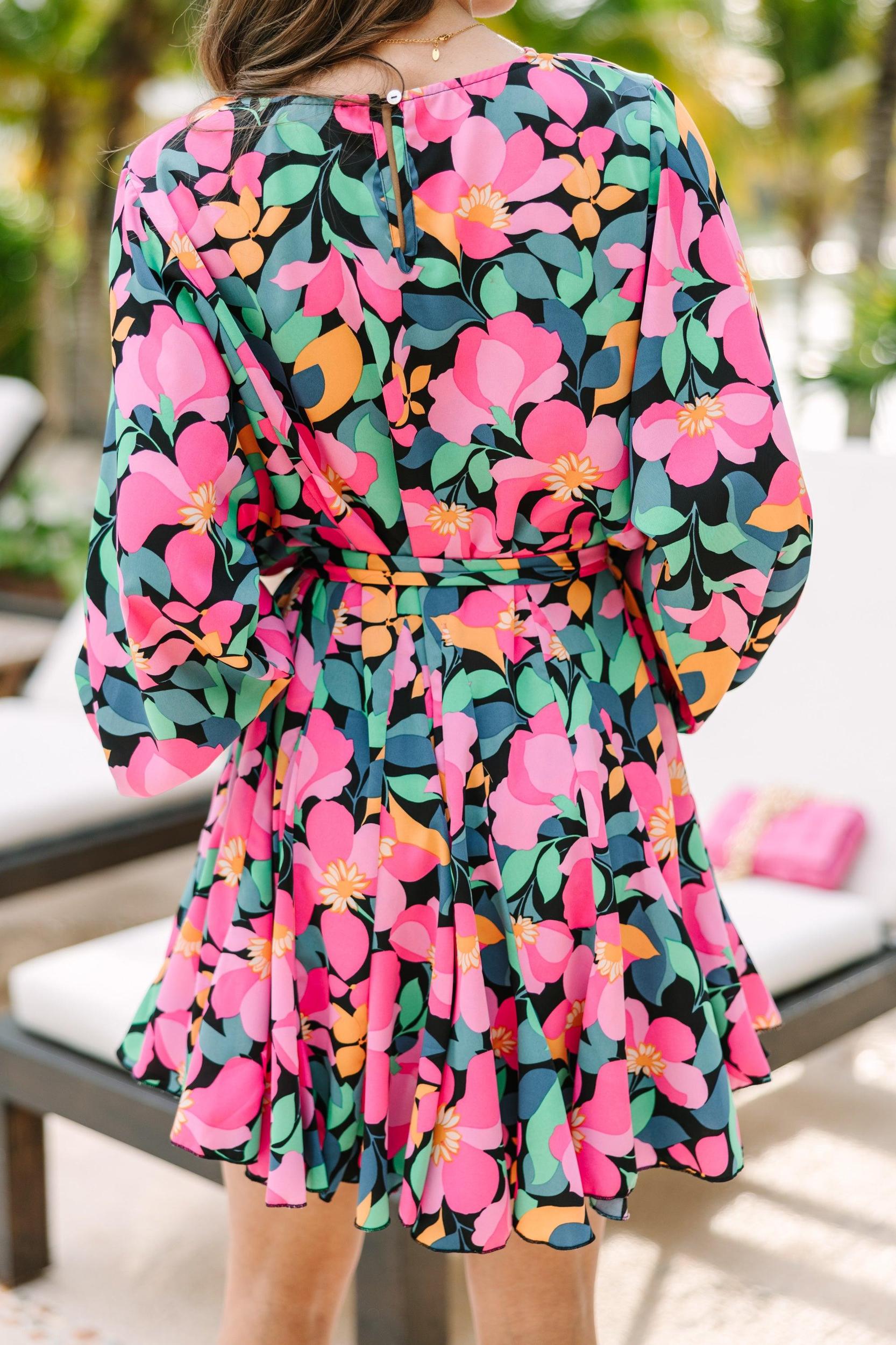 Stay Close Black Floral Dress Female Product Image