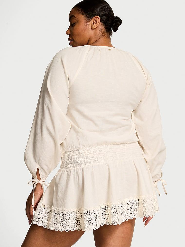 Beachwear Linen Lace-Trim Dress Product Image