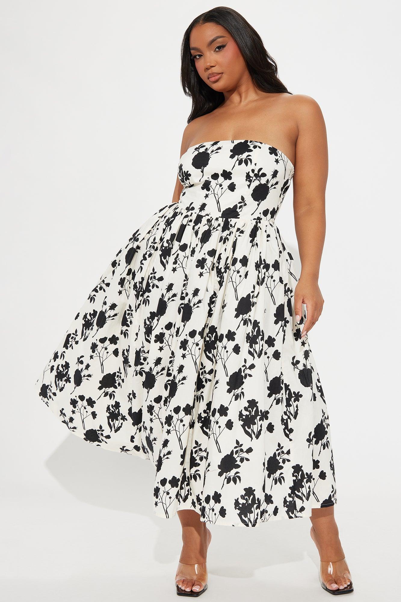 Effortless Feeling Floral Midi Dress - Black/combo Product Image