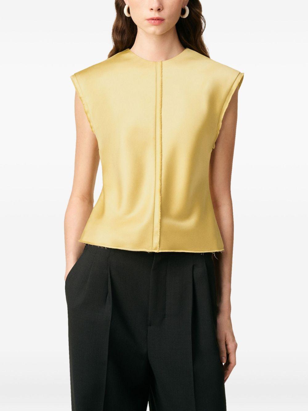 raw-edge sleeveless top Product Image