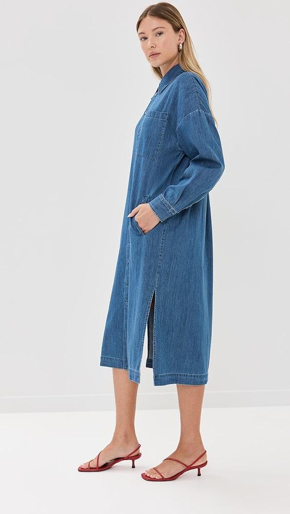 Tibi Lightweight Stone Wash Denim Shirtdress | Shopbop Product Image