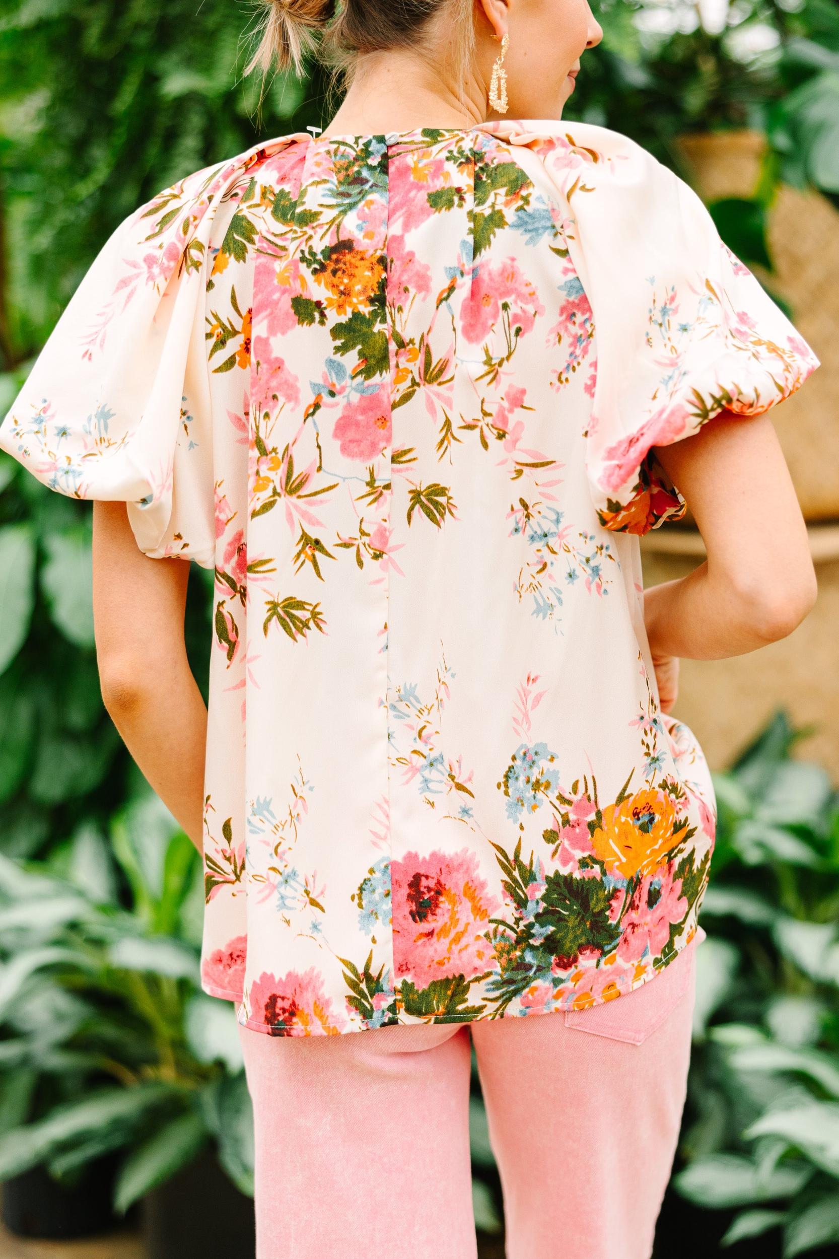 How It Feels Pink Floral Blouse Female Product Image