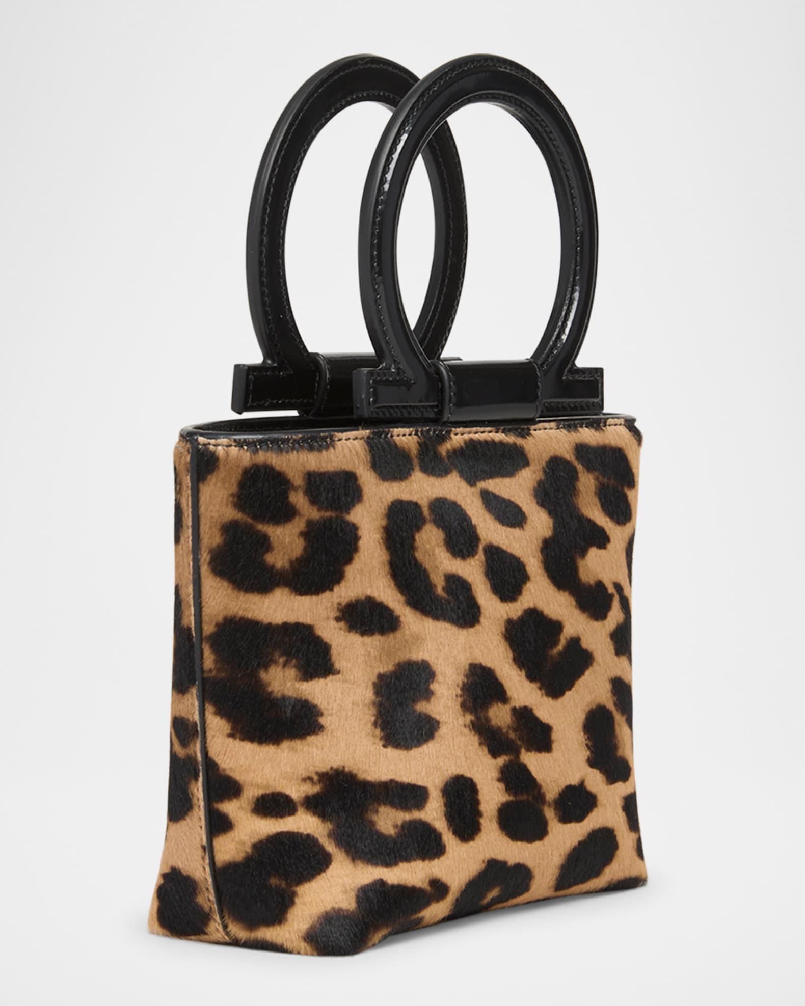 Gancio Leopard Calf Hair Top-Handle Bag Product Image
