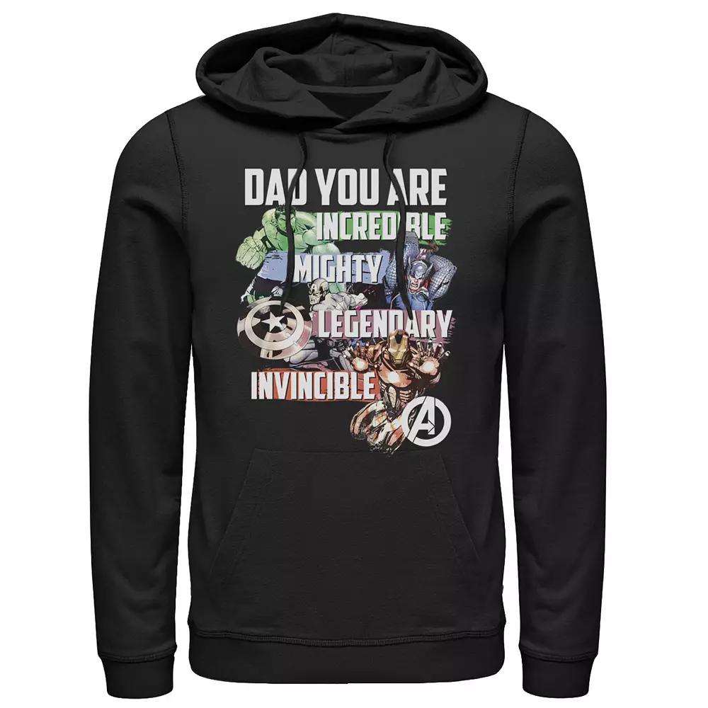 Men's Marvel Avengers Dad You Are Incredible Hoodie, Size: XXL, Black Product Image