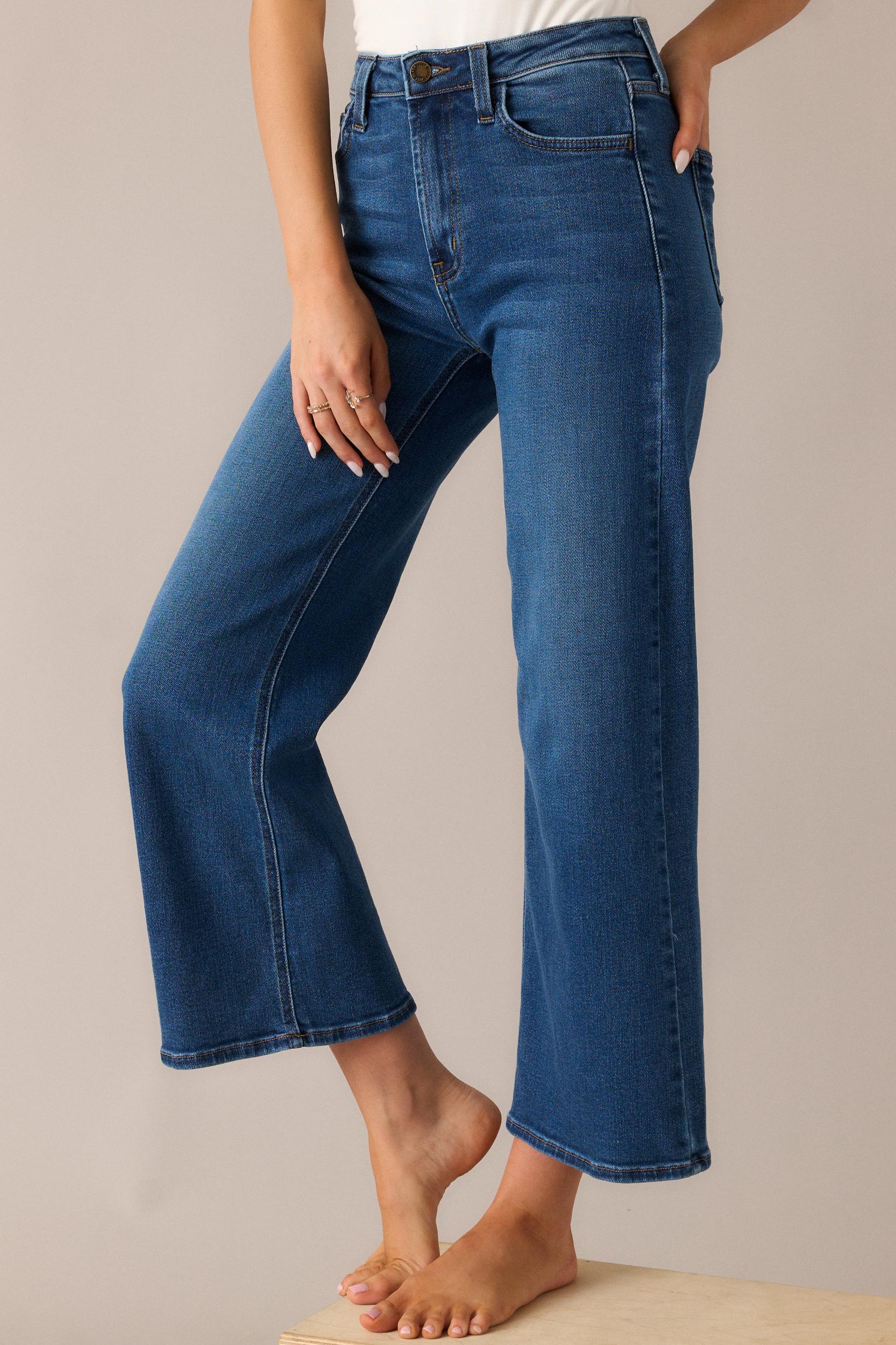 Always First Dark Wash Wide Leg Jeans Product Image