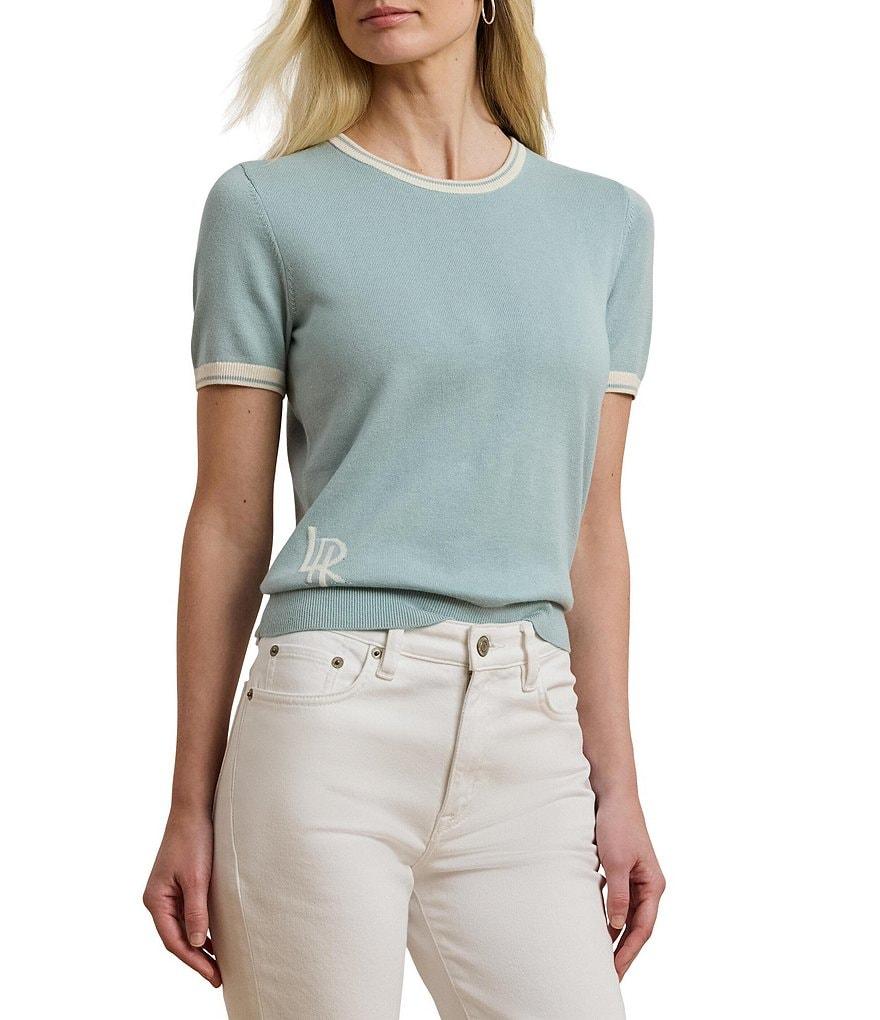 Lauren Ralph Lauren Knit Round Neck Short Sleeve Sweater Product Image