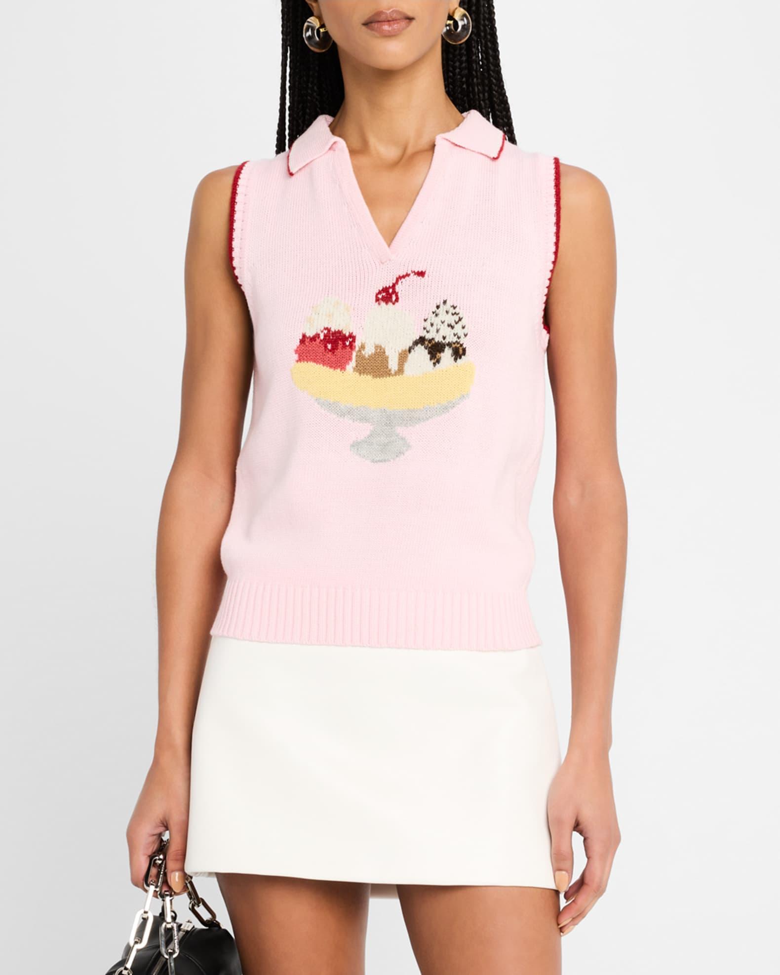 Split Sleeveless Polo Vest Product Image