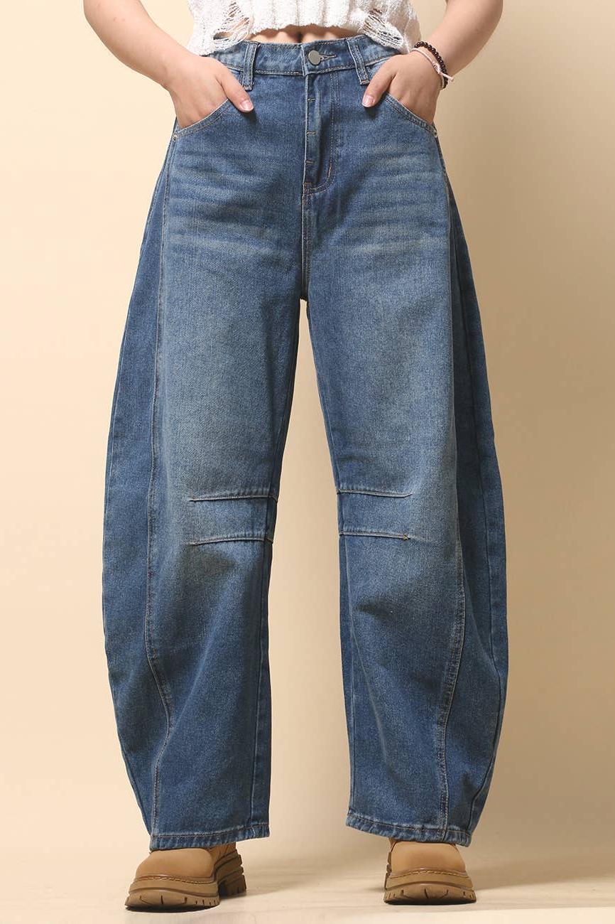 Mid Rise Barrel Jeans Product Image