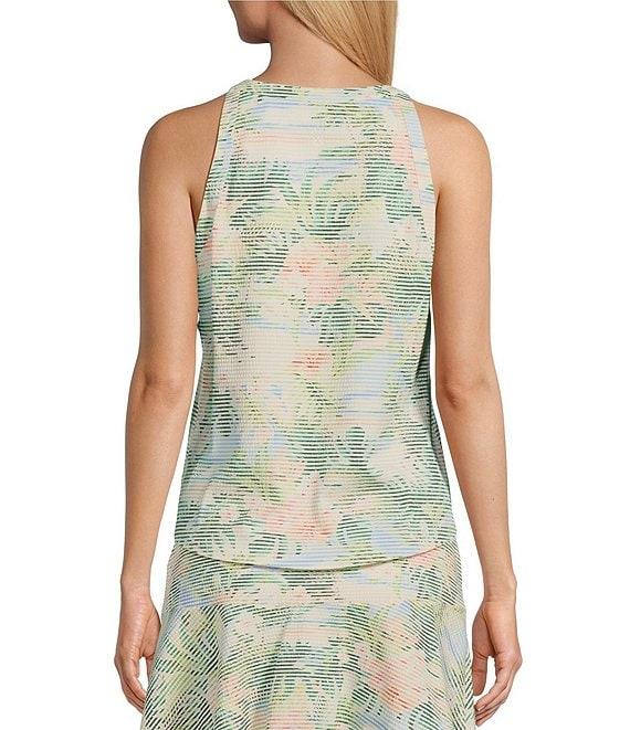 Tommy Bahama Costa Wave Ocean Vida IslandZone® Floral Printed Seersucker Halter Scoop Neck Tank Top Product Image