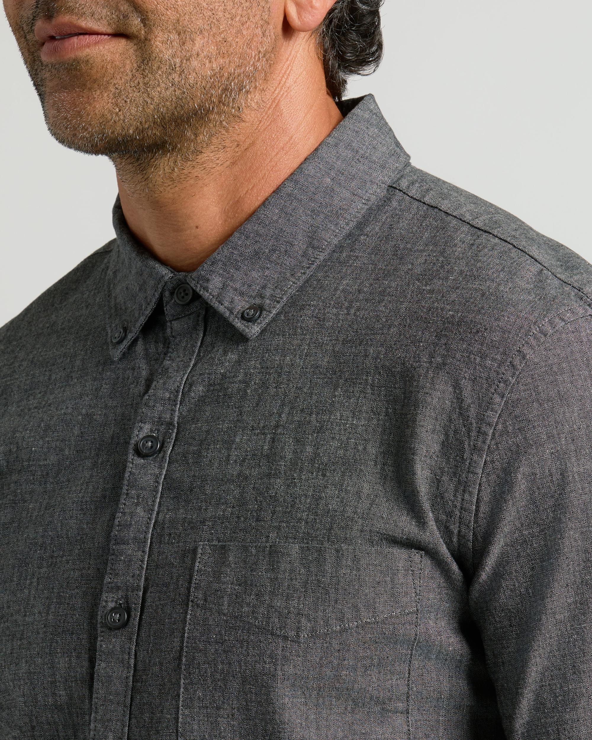 Black Wash Long Sleeve Chambray Shirt Product Image