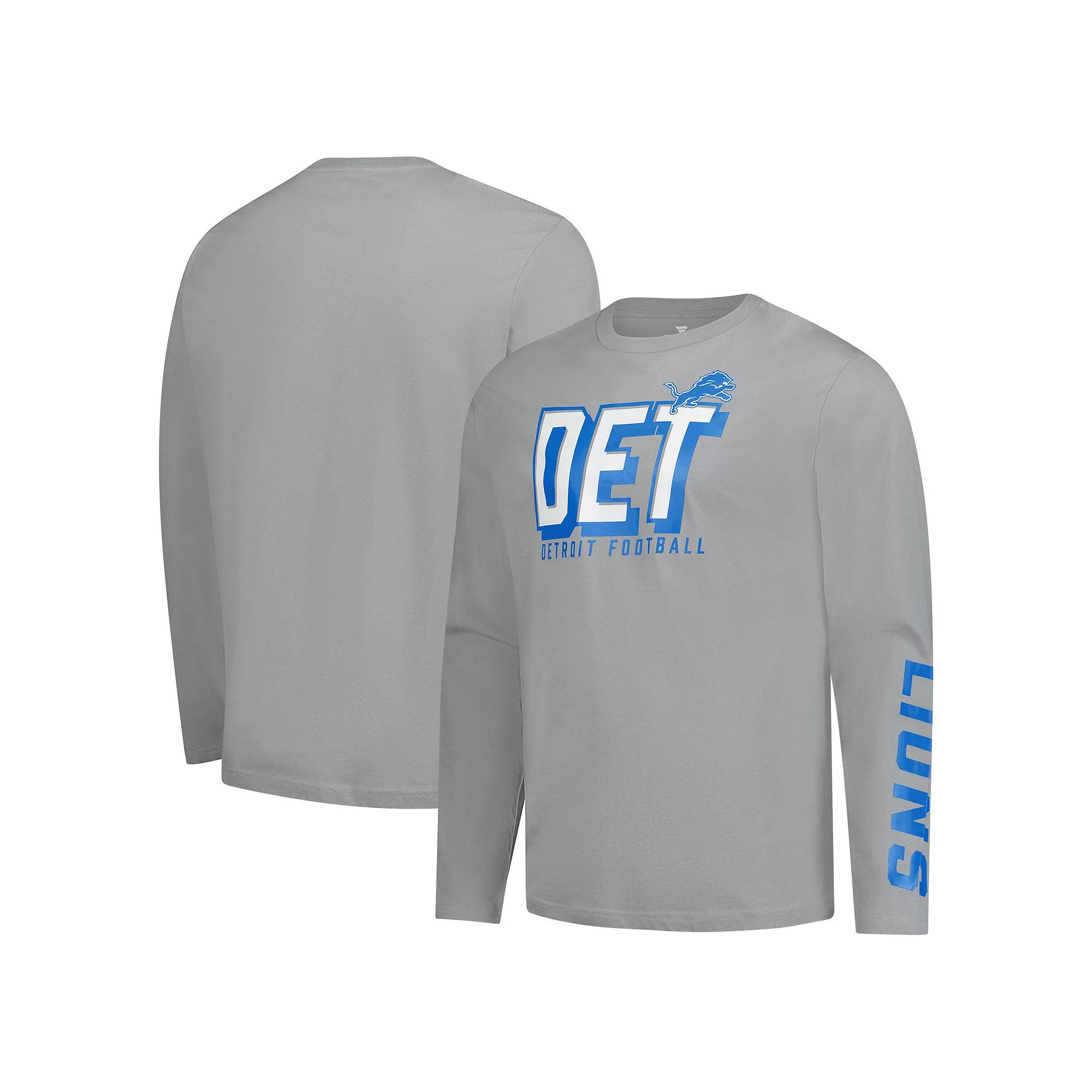 Men's Fanatics  Gray Detroit Lions Long Sleeve T-Shirt, Size: XL, Grey Product Image