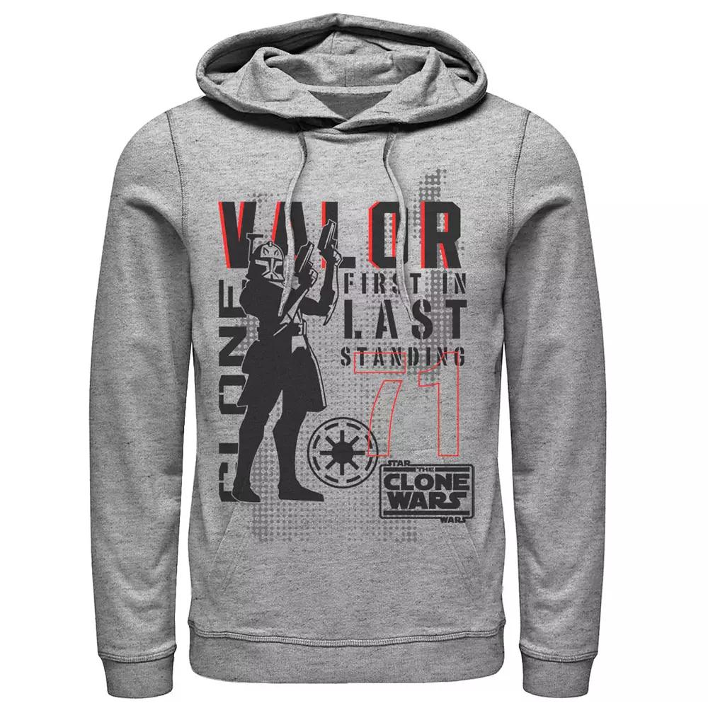 Men's Star Wars: Clone Wars Valor First In Last Standing Hoodie, Size: Small, Athletic Grey Product Image