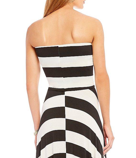 ELAN Striped Convertible Strapless Maxi Dress Product Image