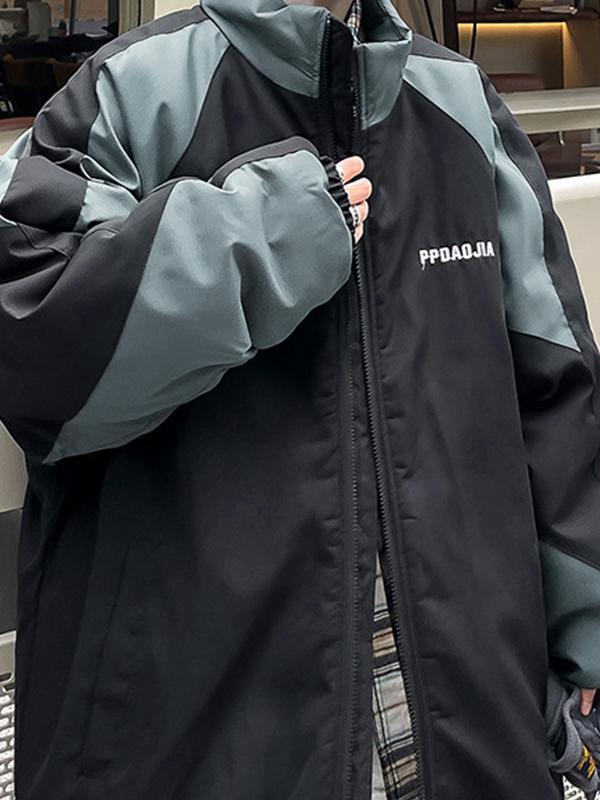 Men's Contrast Color Splice Jacket Product Image